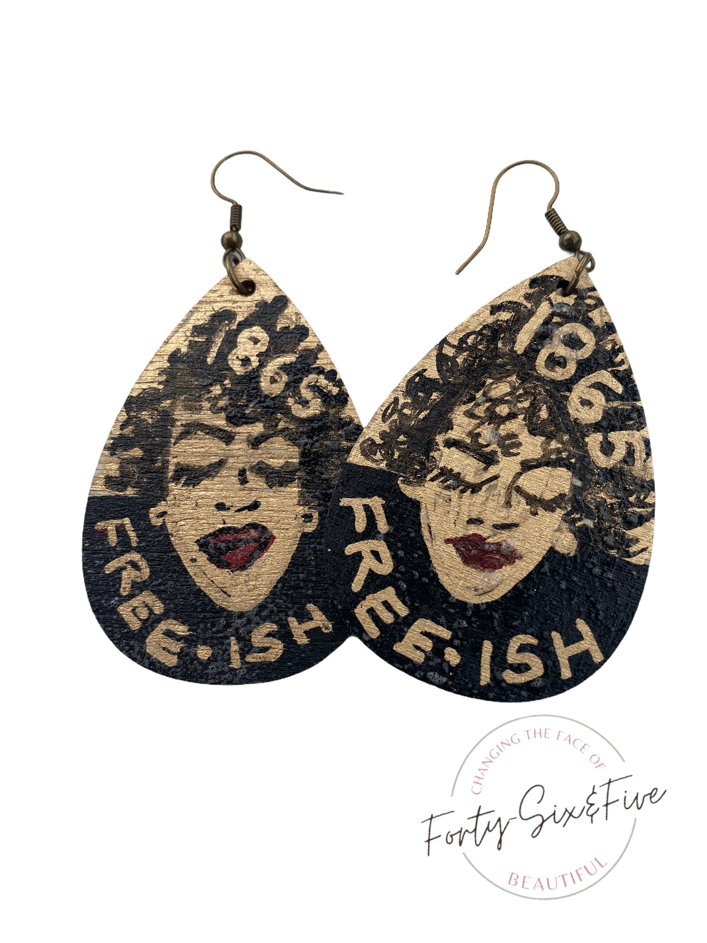 Juneteenth wooden 1865 Expressions Earrings small